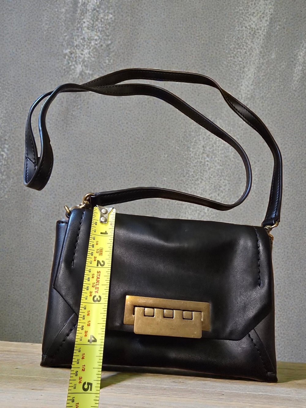 ZAC Zac Posen Black Crossbody Bag with Gold Hardware - Picture 3 of 5